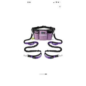 PetAmi Premium Hands Free Dog Leash For Up To 2 Dogs Adjustable Waist Belt Fanny